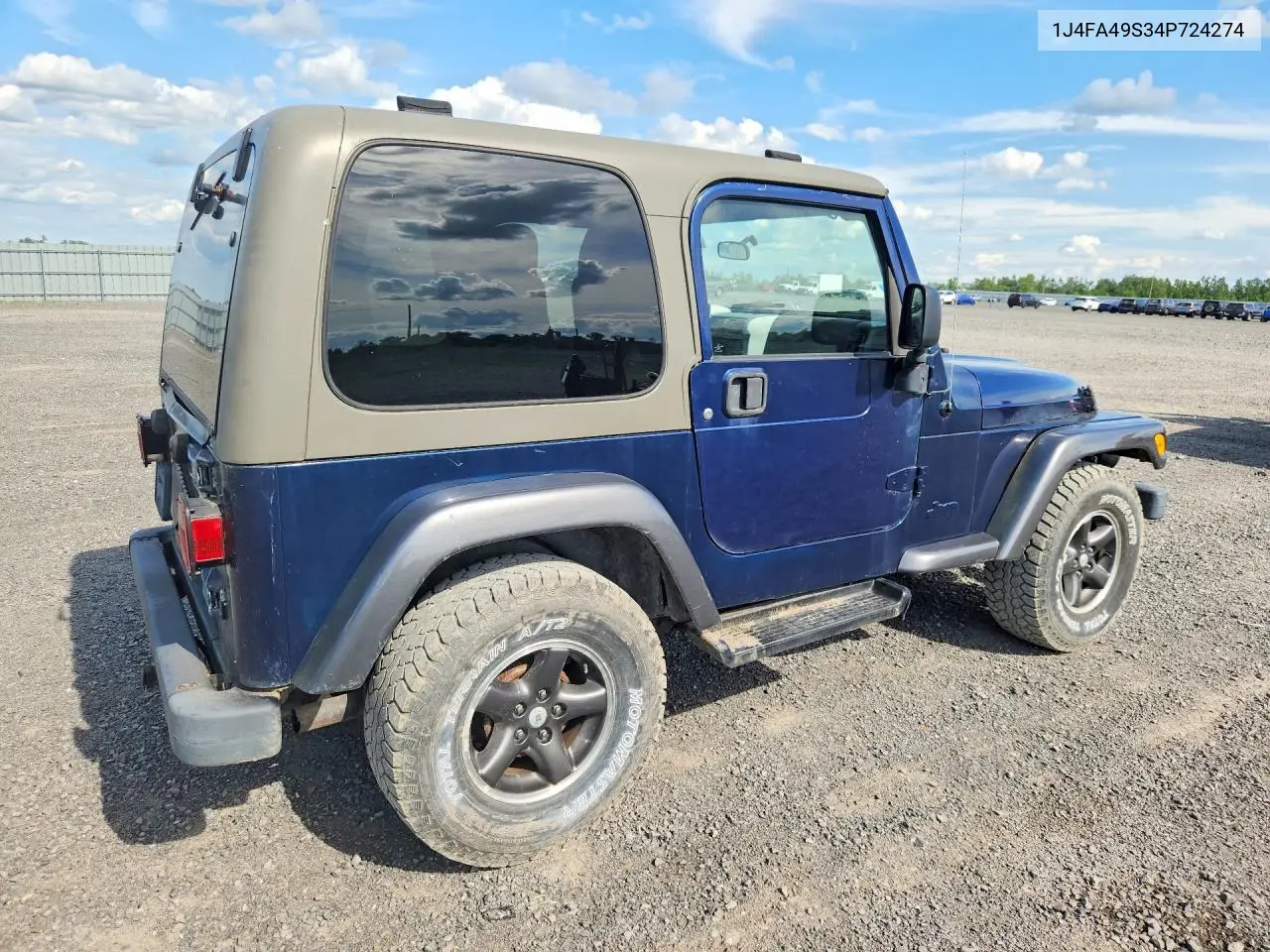 2004 Jeep Wrangler / Tj Sport VIN: 1J4FA49S34P724274 Lot: 58897006