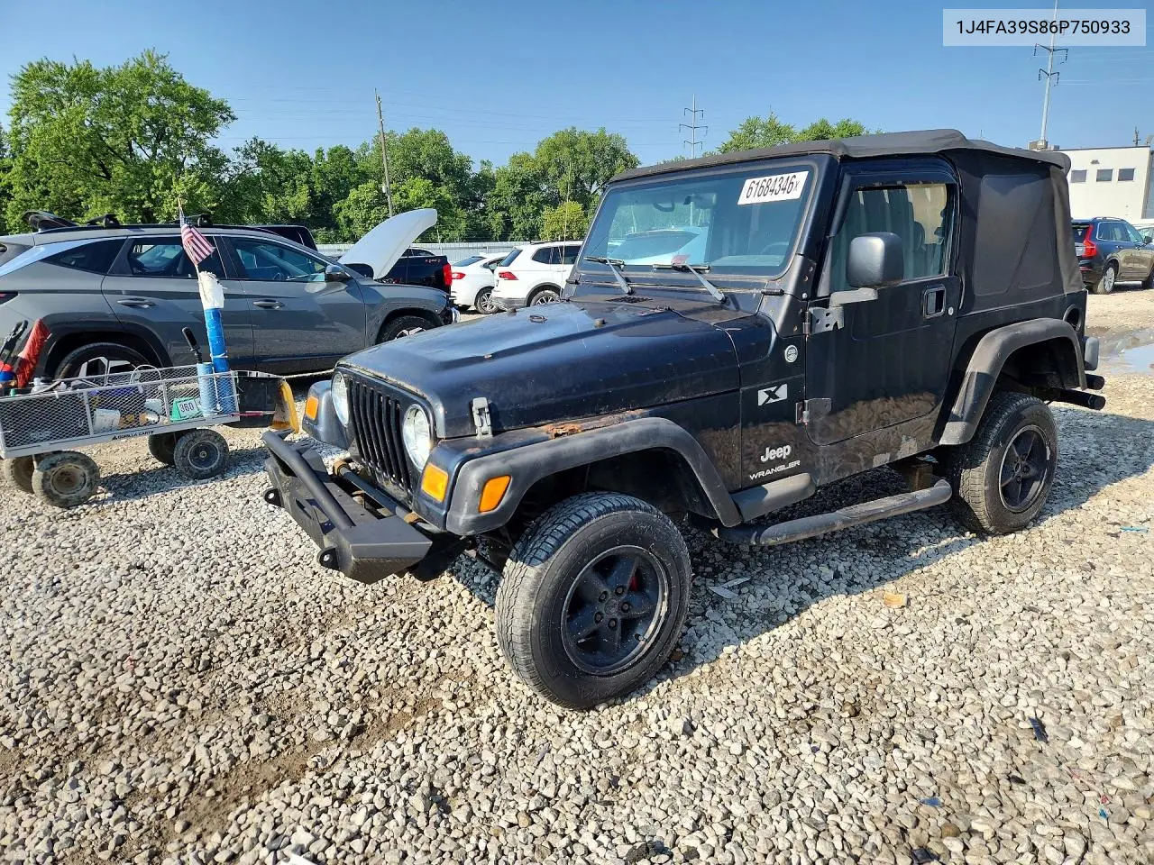 2006 Jeep Wrangler X VIN: 1J4FA39S86P750933 Lot: 61684346