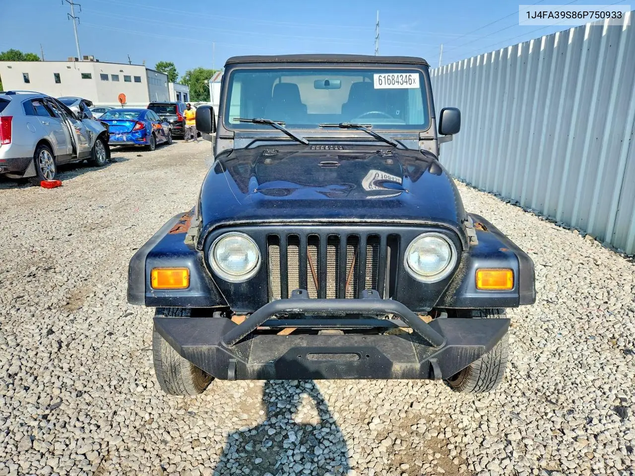 2006 Jeep Wrangler X VIN: 1J4FA39S86P750933 Lot: 61684346