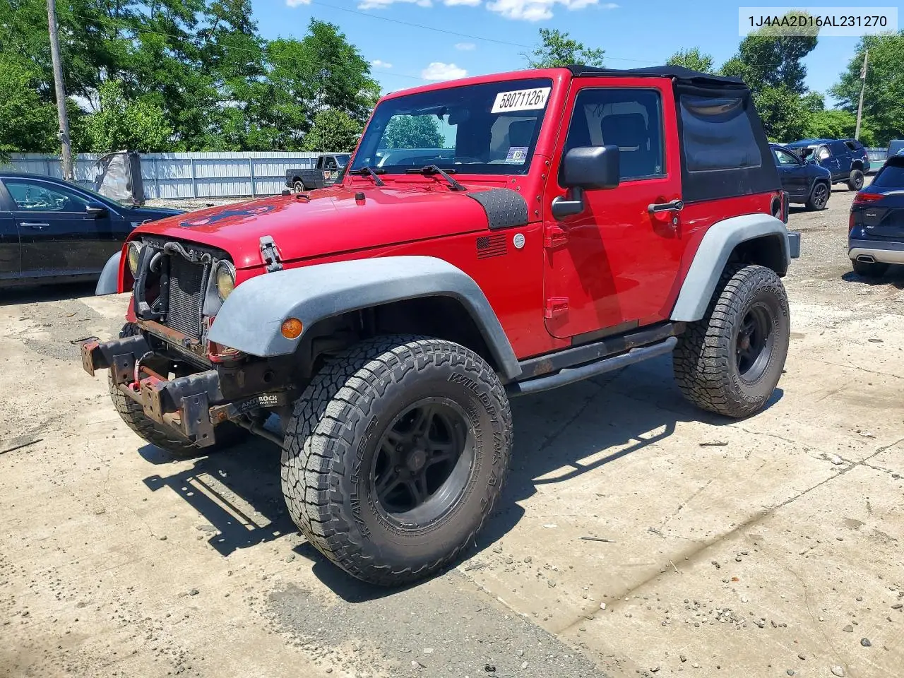 2010 Jeep Wrangler Sport VIN: 1J4AA2D16AL231270 Lot: 58071126