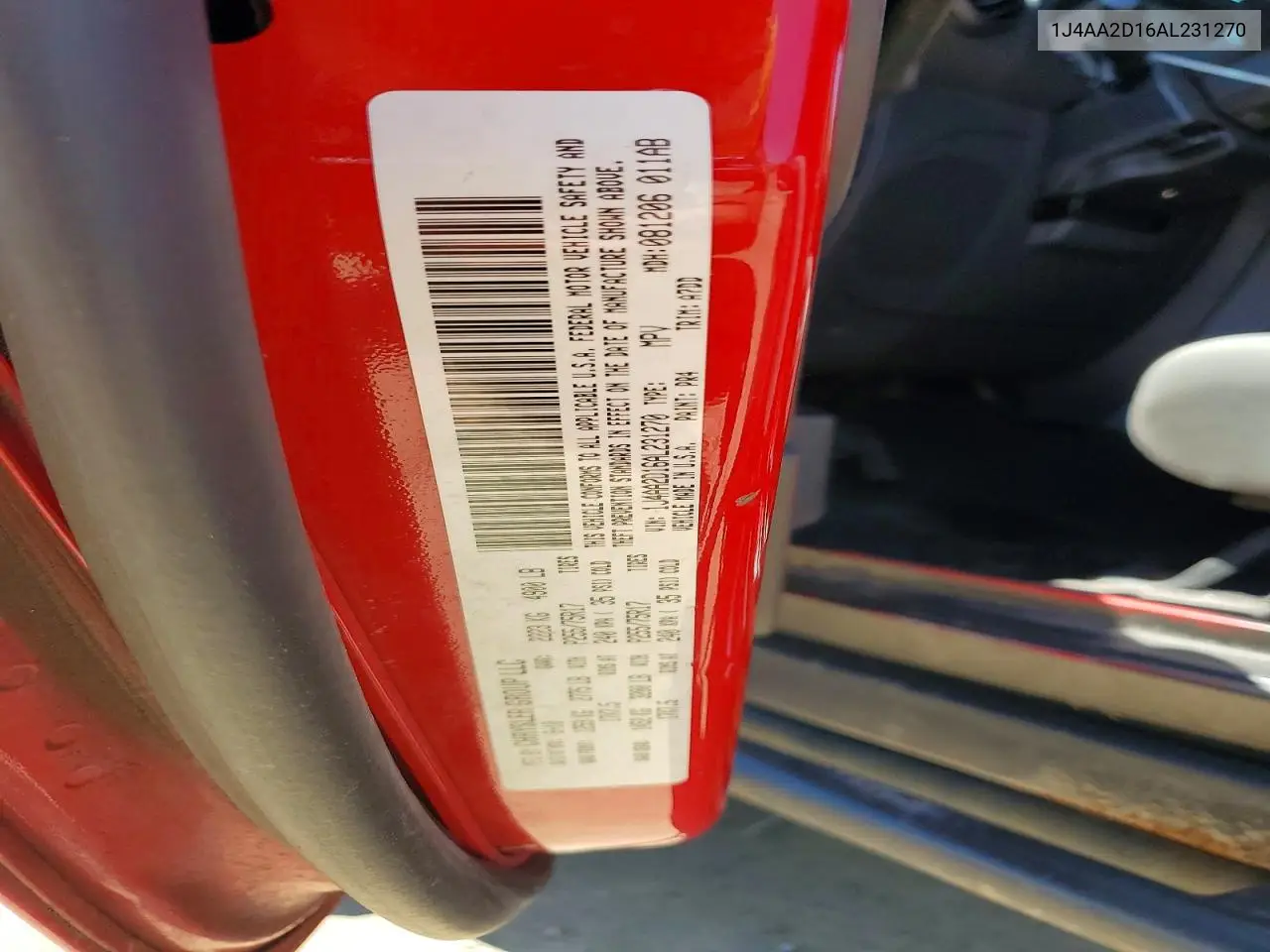 2010 Jeep Wrangler Sport VIN: 1J4AA2D16AL231270 Lot: 58071126