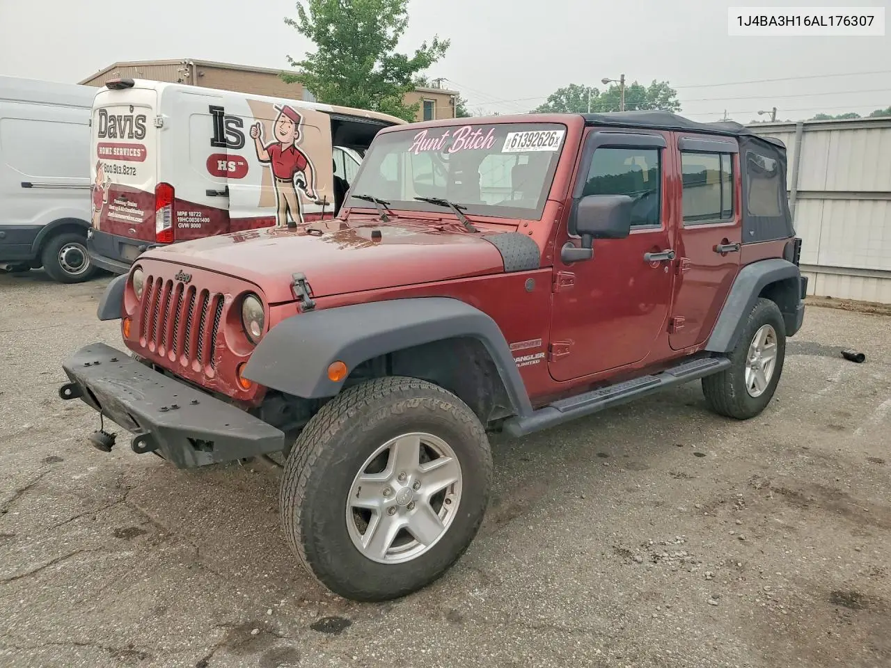 2010 Jeep Wrangler Unlimited Sport VIN: 1J4BA3H16AL176307 Lot: 61392626