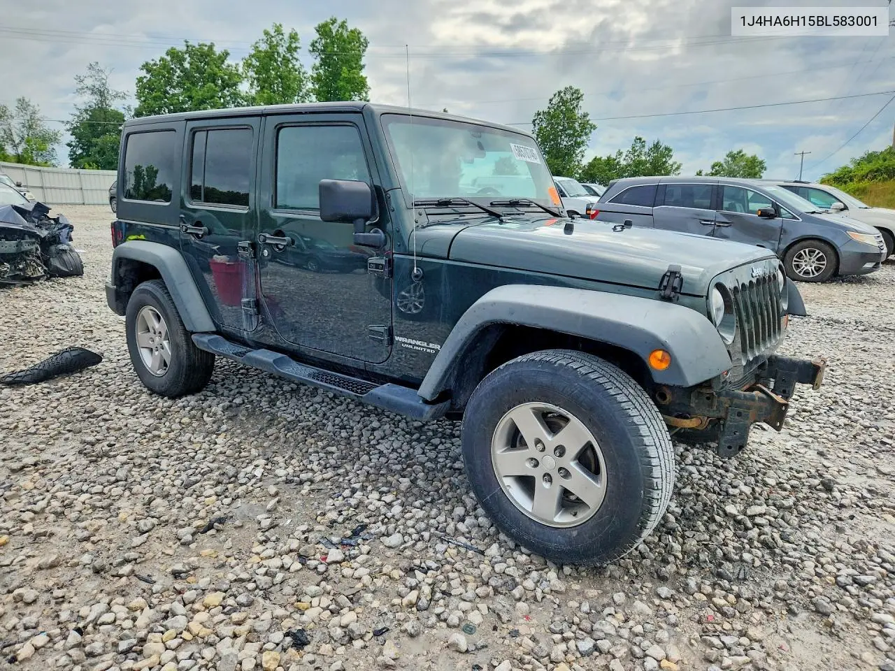 2011 Jeep Wrangler Unlimited Rubicon VIN: 1J4HA6H15BL583001 Lot: 58570746