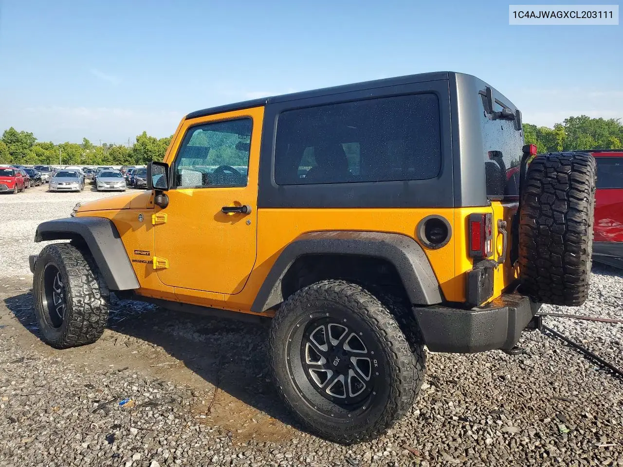 2012 Jeep Wrangler Sport VIN: 1C4AJWAGXCL203111 Lot: 61401166