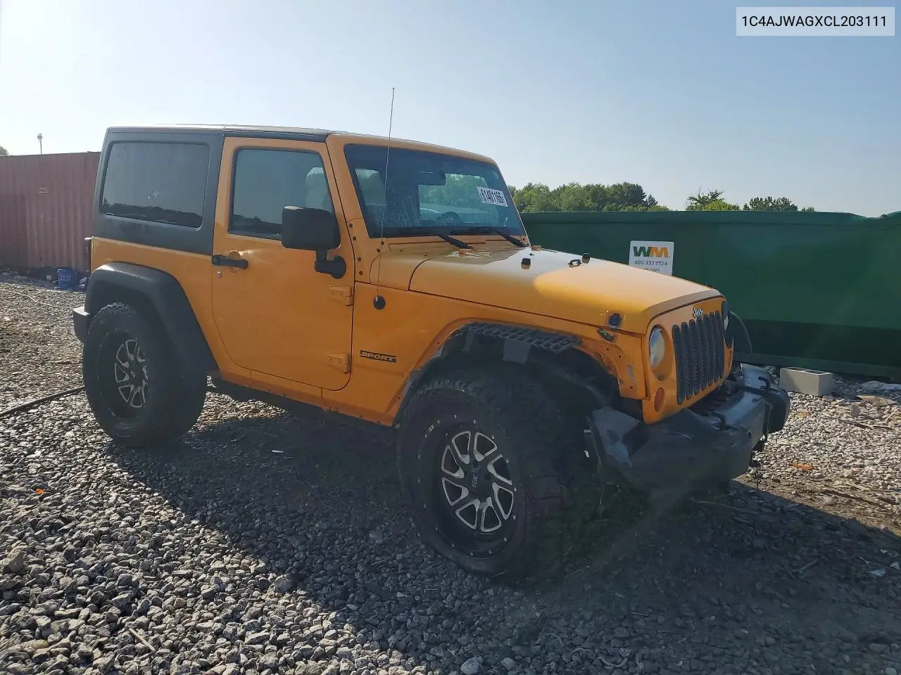 2012 Jeep Wrangler Sport VIN: 1C4AJWAGXCL203111 Lot: 61401166