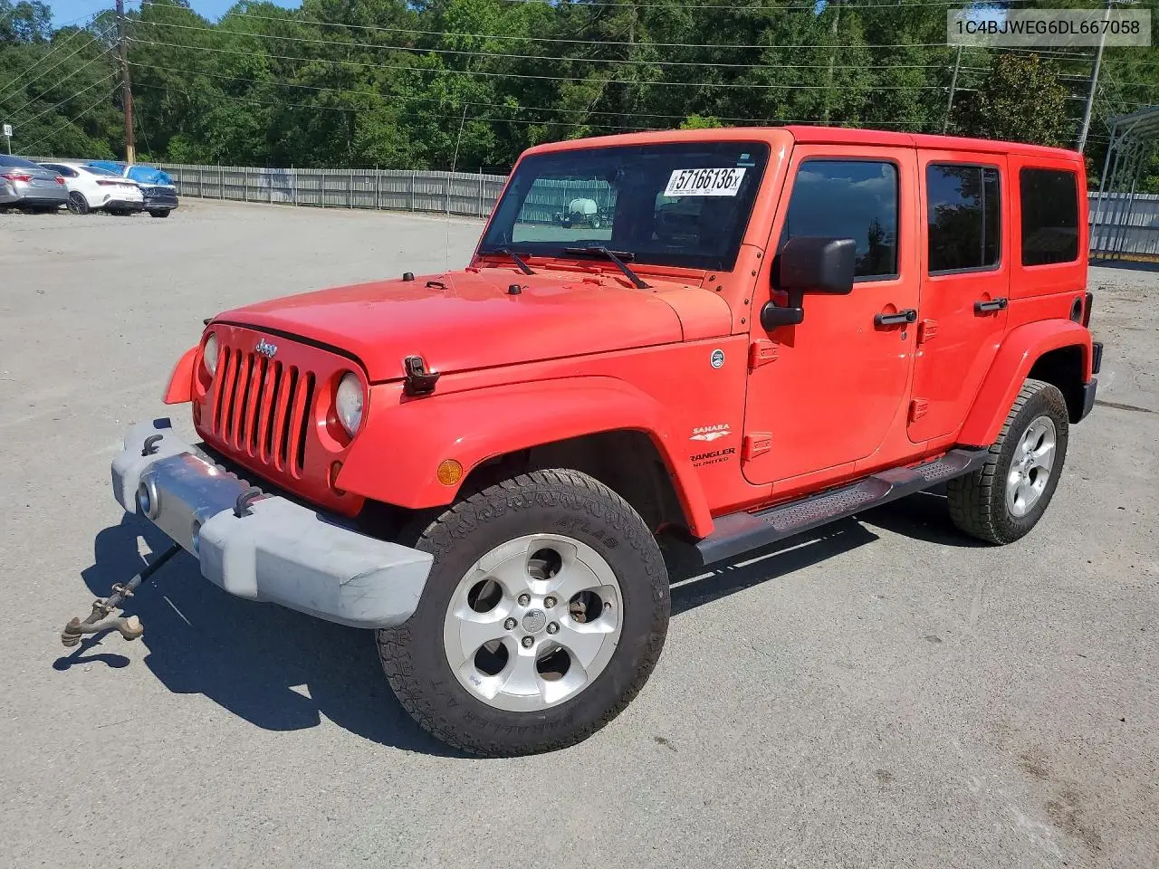 2013 Jeep Wrangler Unlimited Sahara VIN: 1C4BJWEG6DL667058 Lot: 57166136