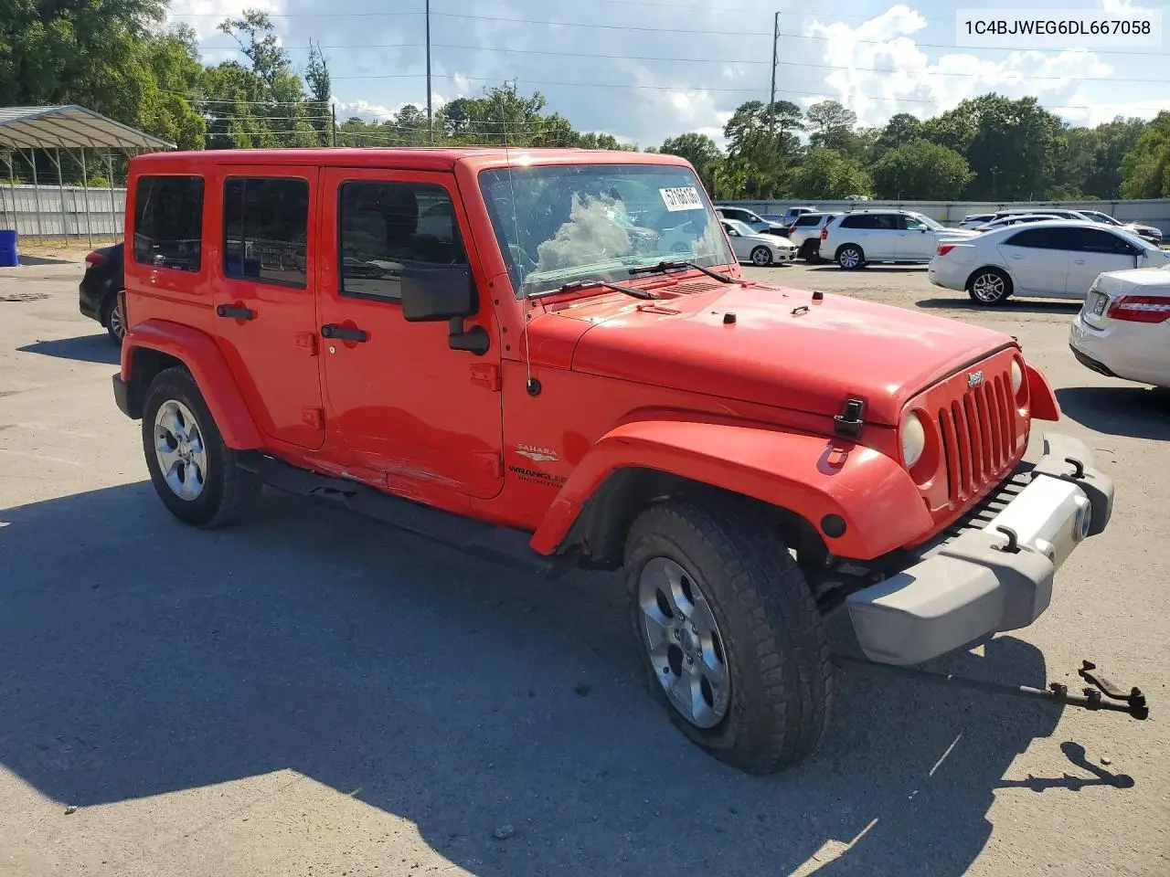 2013 Jeep Wrangler Unlimited Sahara VIN: 1C4BJWEG6DL667058 Lot: 57166136