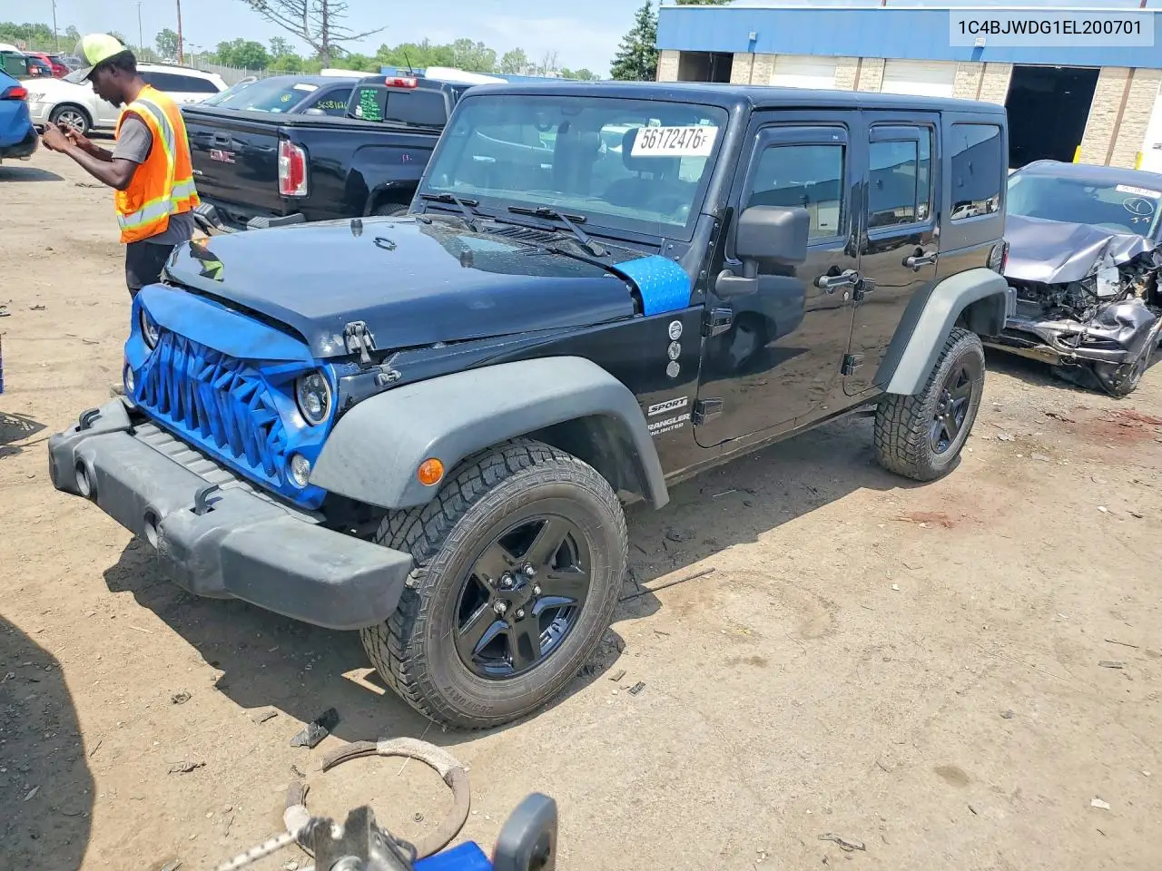 2014 Jeep Wrangler Unlimited Sport VIN: 1C4BJWDG1EL200701 Lot: 56172476