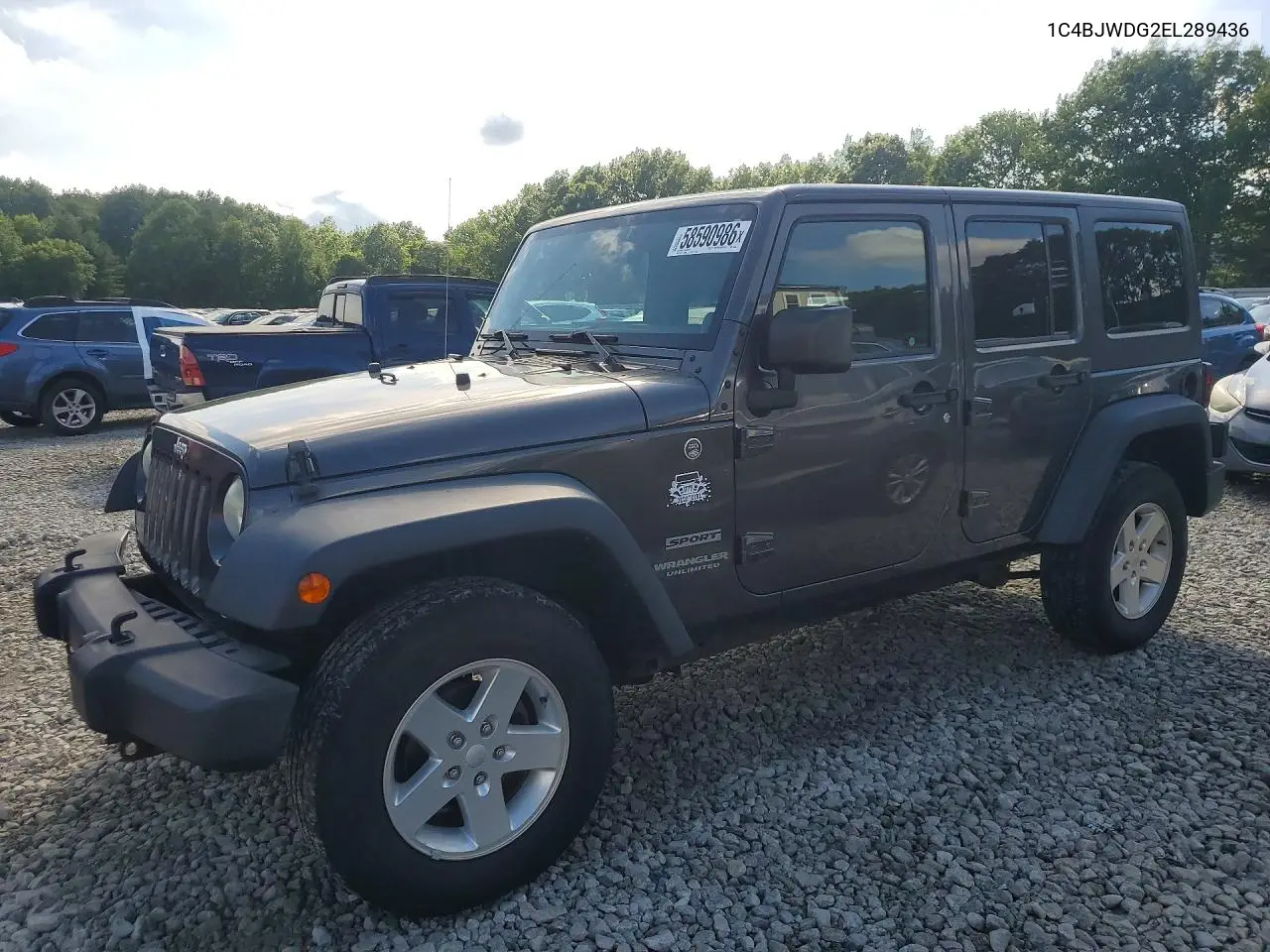 2014 Jeep Wrangler Unlimited Sport VIN: 1C4BJWDG2EL289436 Lot: 58590986