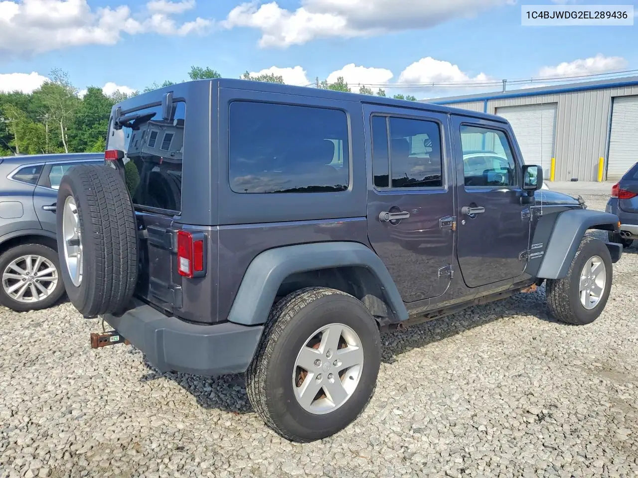 2014 Jeep Wrangler Unlimited Sport VIN: 1C4BJWDG2EL289436 Lot: 58590986
