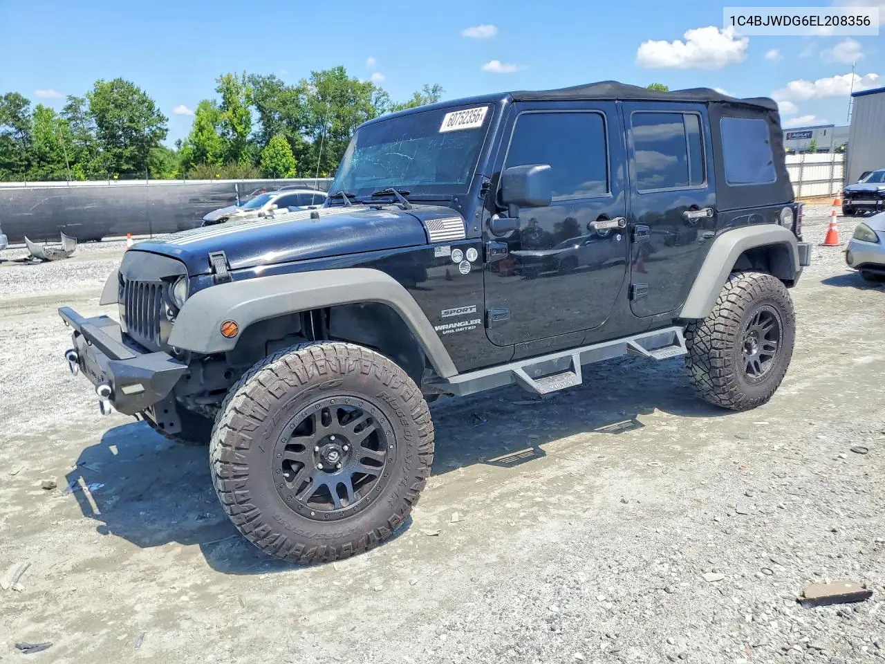 2014 Jeep Wrangler Unlimited Sport VIN: 1C4BJWDG6EL208356 Lot: 60752356