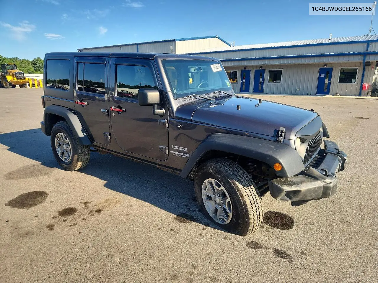 2014 Jeep Wrangler Unlimited Sport VIN: 1C4BJWDG0EL265166 Lot: 60966386