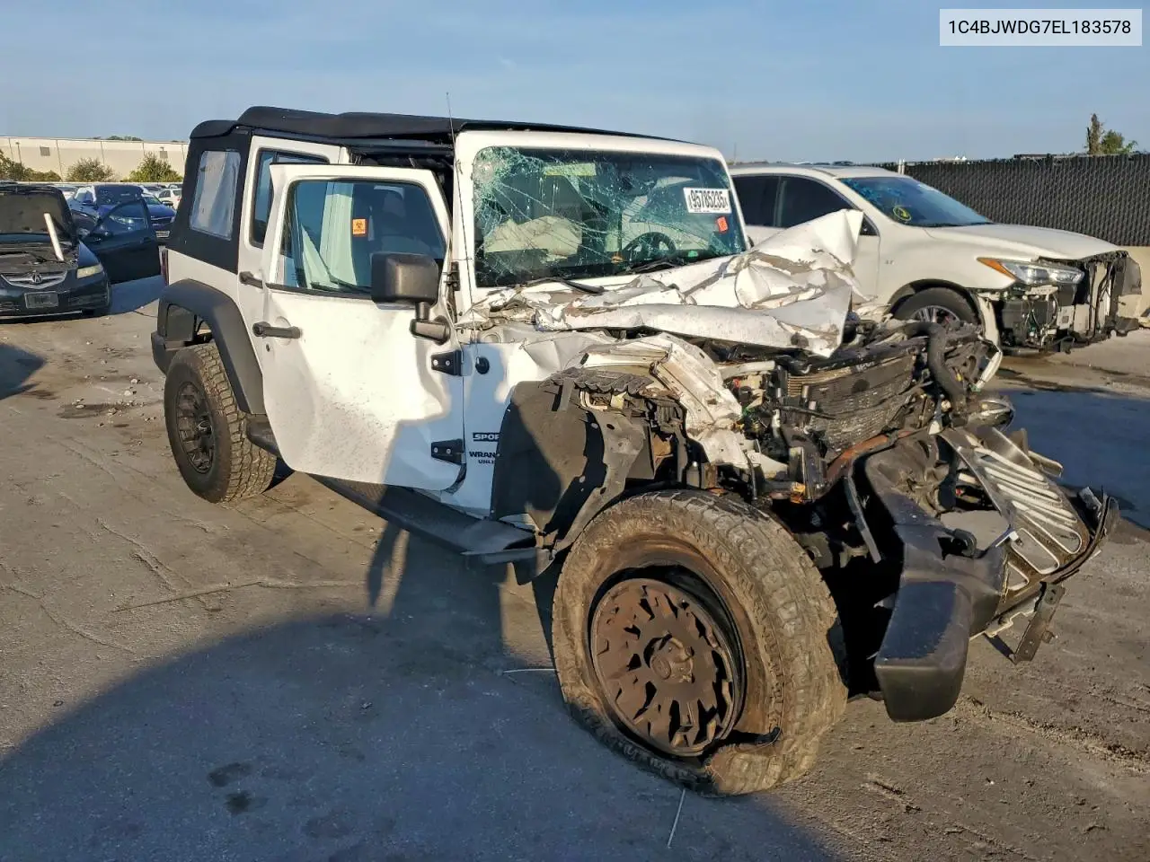 1C4BJWDG7EL183578 2014 Jeep Wrangler Unlimited Sport