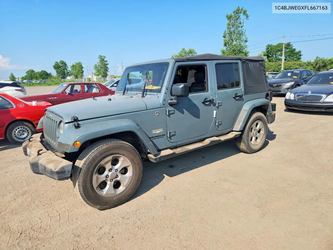 2015 Jeep Wrangler VIN: 1C4BJWEGXFL667163 Lot: 60059686
