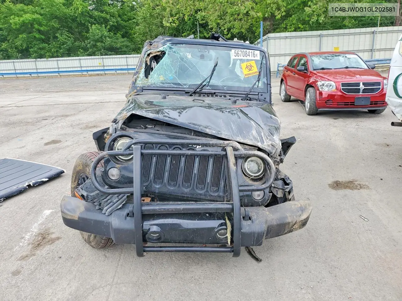2016 Jeep Wrangler Unlimited Sport VIN: 1C4BJWDG1GL202581 Lot: 56708416