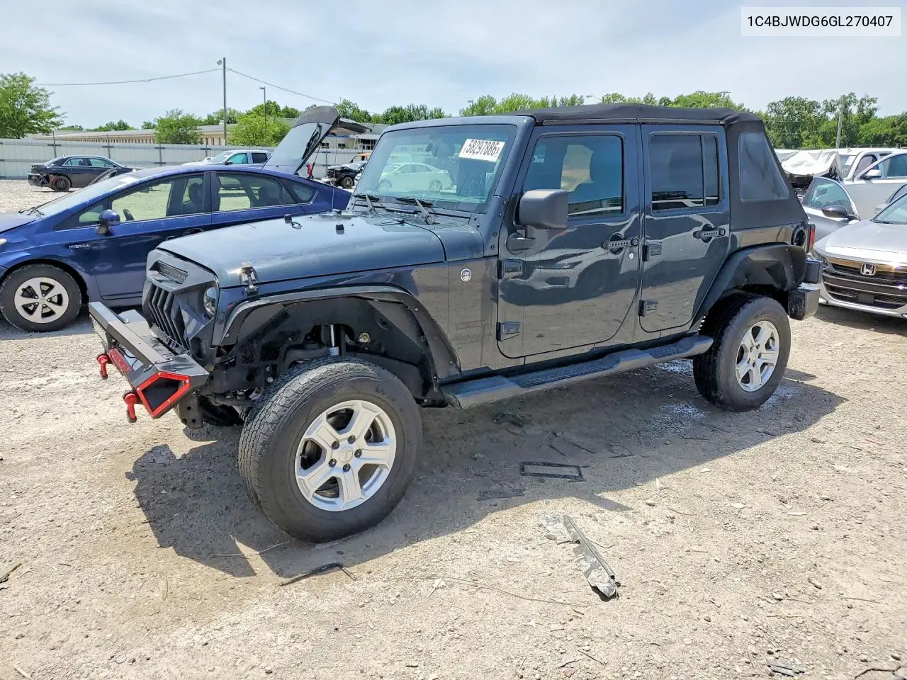 2016 Jeep Wrangler Unlimited Sport VIN: 1C4BJWDG6GL270407 Lot: 58297886