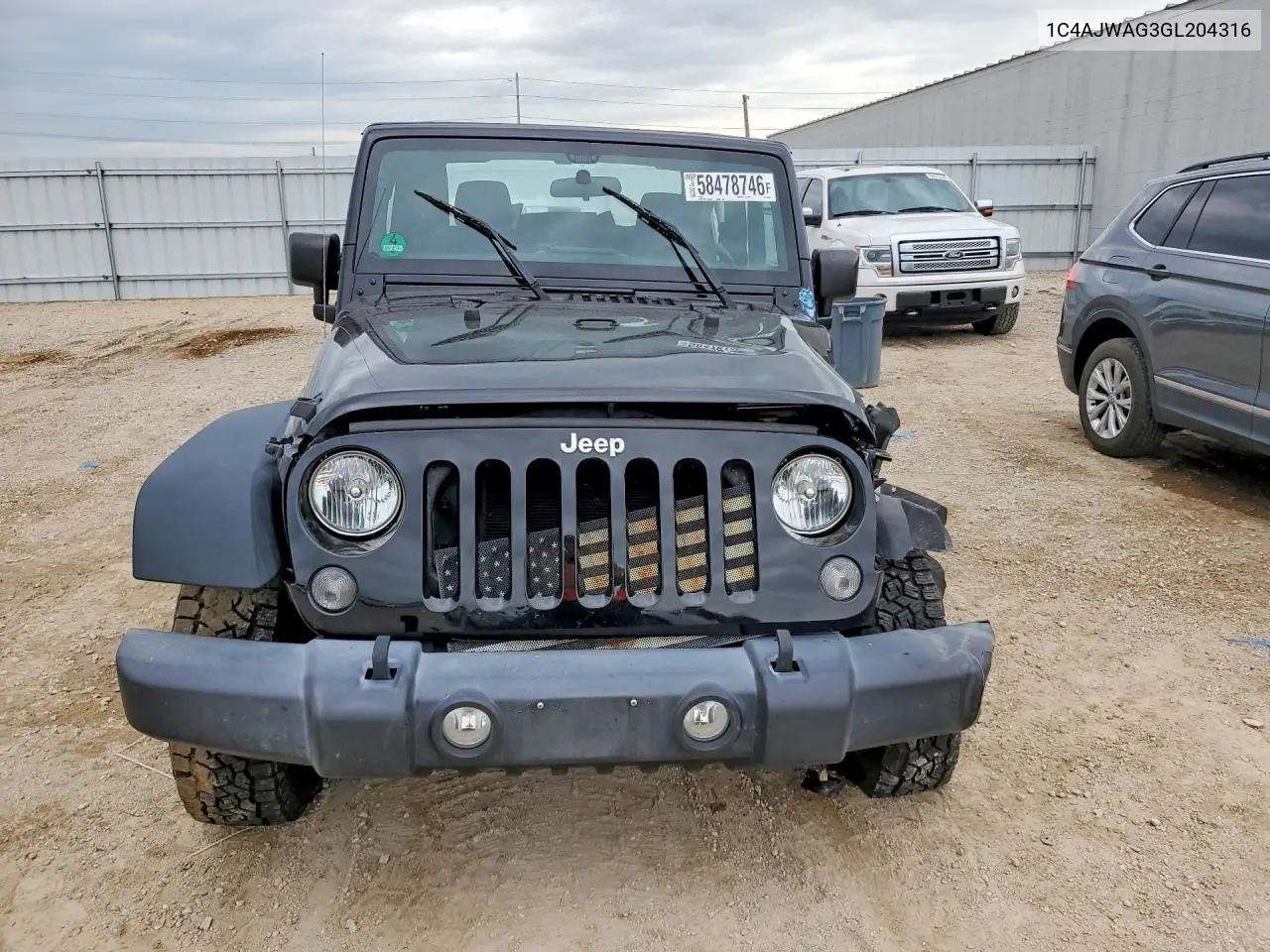2016 Jeep Wrangler Sport VIN: 1C4AJWAG3GL204316 Lot: 58478746