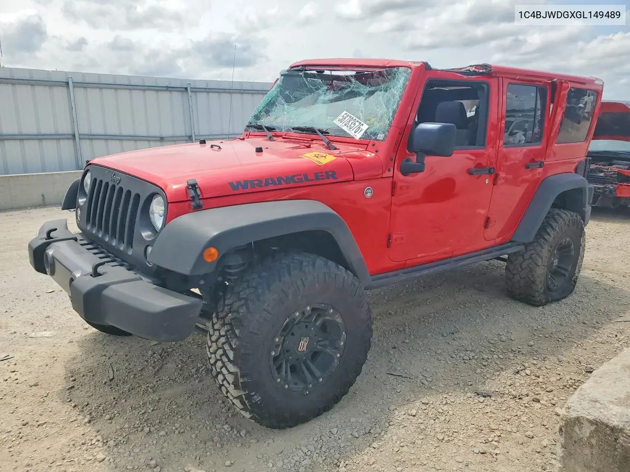 2016 Jeep Wrangler VIN: 1C4BJWDGXGL149489 Lot: 58783576