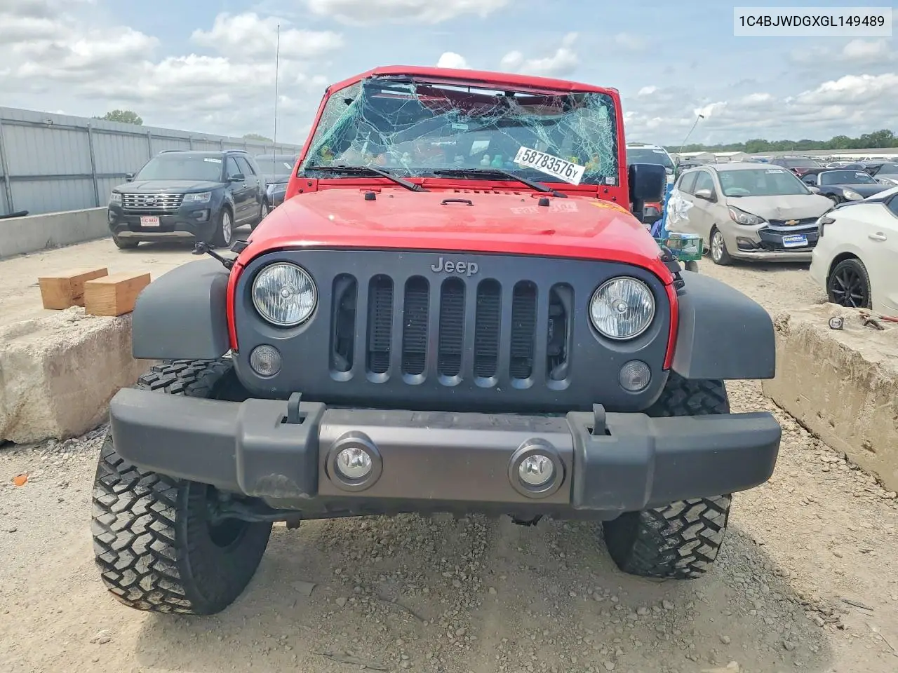 2016 Jeep Wrangler VIN: 1C4BJWDGXGL149489 Lot: 58783576