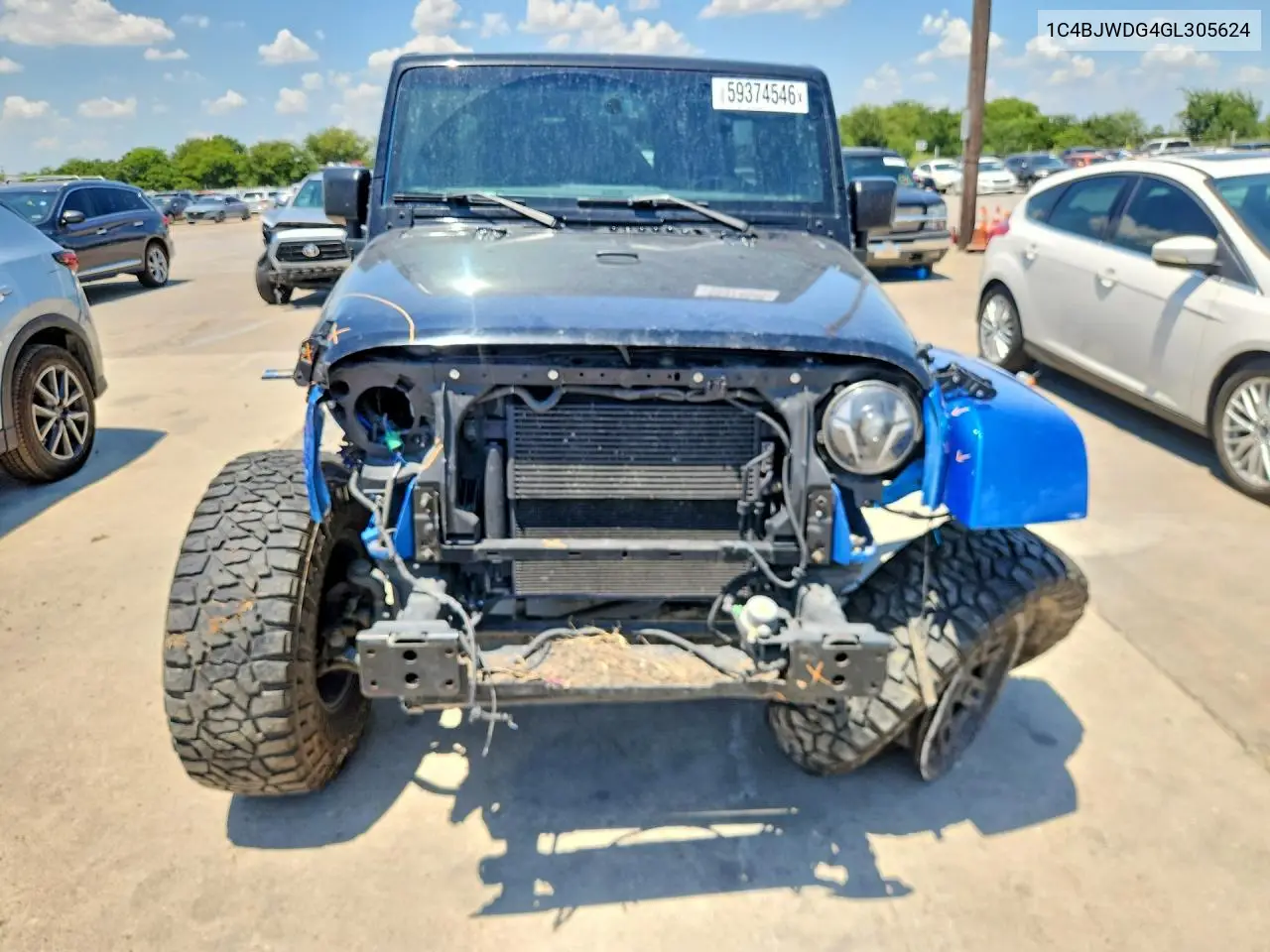 2016 Jeep Wrangler Unlimited Sport VIN: 1C4BJWDG4GL305624 Lot: 59374546