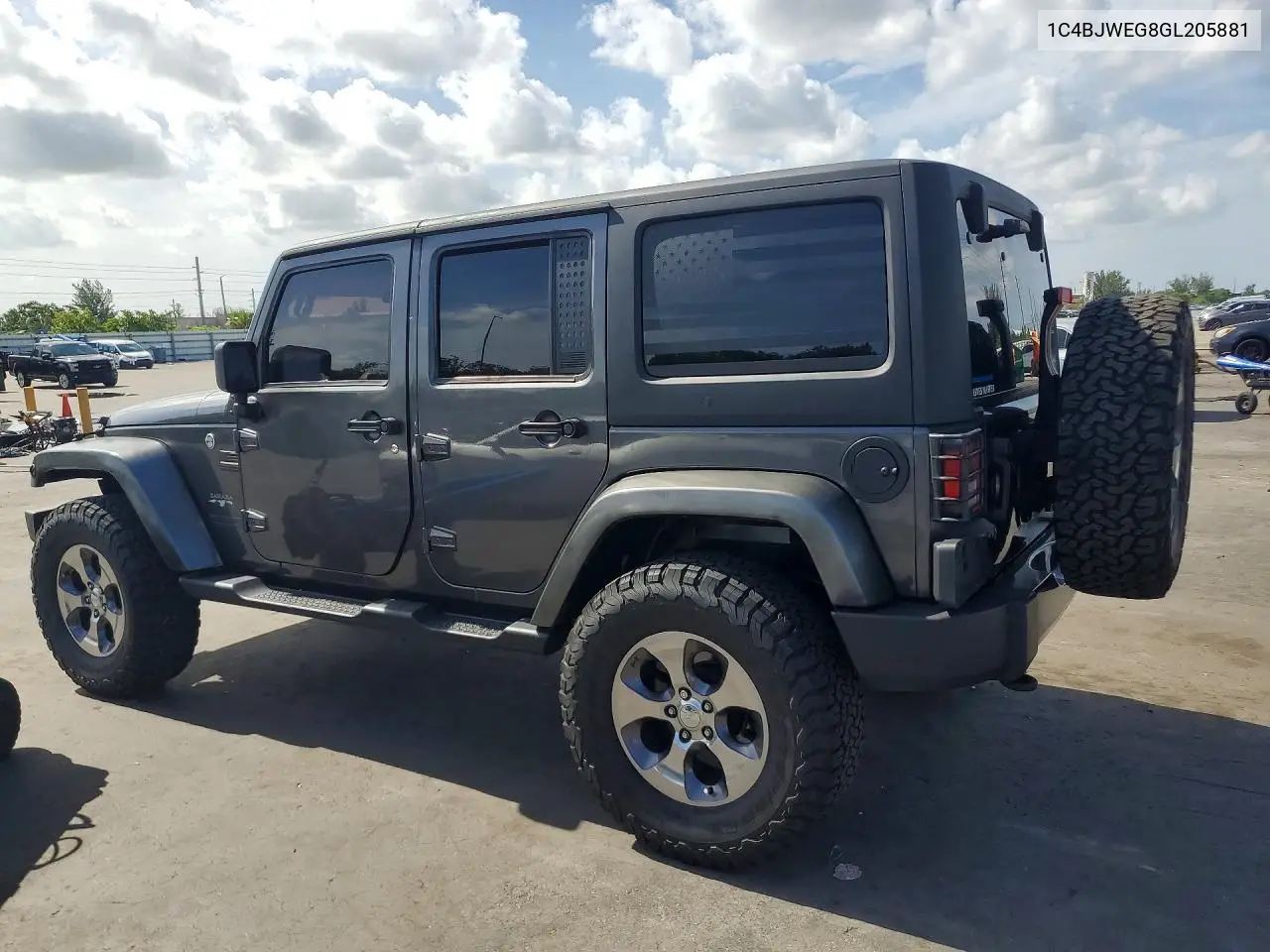 2016 Jeep Wrangler Unlimited Sahara VIN: 1C4BJWEG8GL205881 Lot: 60979416