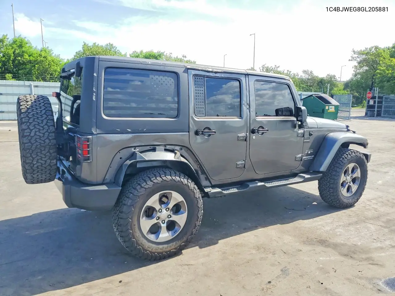 2016 Jeep Wrangler Unlimited Sahara VIN: 1C4BJWEG8GL205881 Lot: 60979416