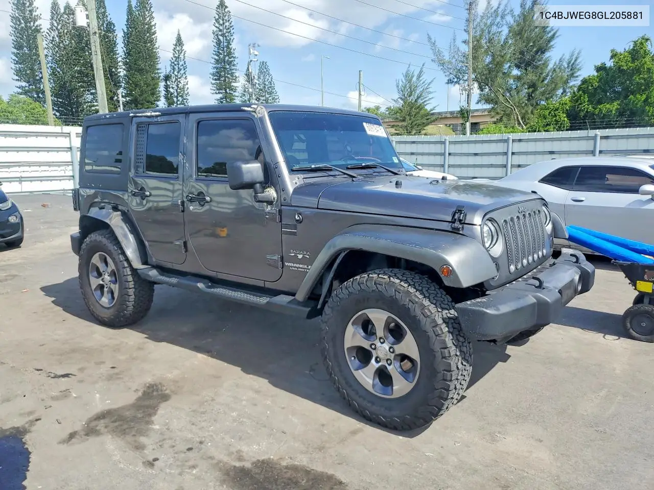 2016 Jeep Wrangler Unlimited Sahara VIN: 1C4BJWEG8GL205881 Lot: 60979416