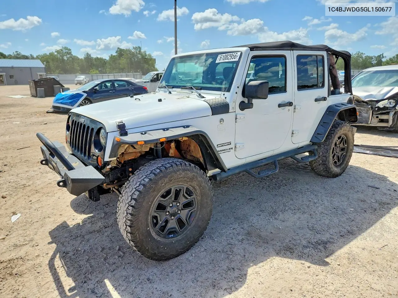 2016 Jeep Wrangler Unlimited Sport VIN: 1C4BJWDG5GL150677 Lot: 61082956