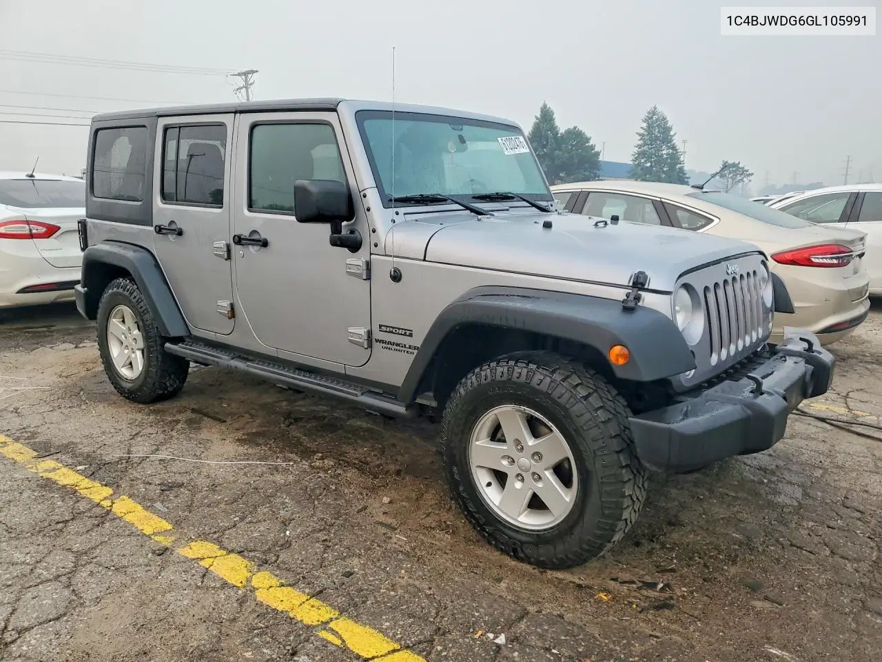 2016 Jeep Wrangler Unlimited Sport VIN: 1C4BJWDG6GL105991 Lot: 61202476