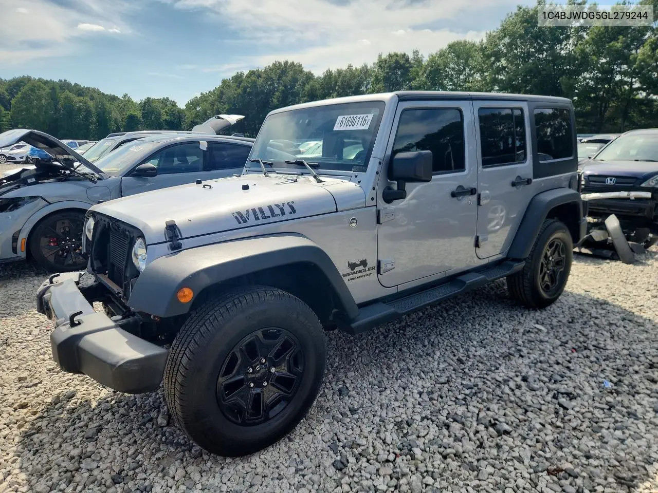 2016 Jeep Wrangler Unlimited Sport VIN: 1C4BJWDG5GL279244 Lot: 61690116