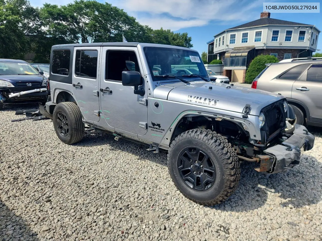 2016 Jeep Wrangler Unlimited Sport VIN: 1C4BJWDG5GL279244 Lot: 61690116