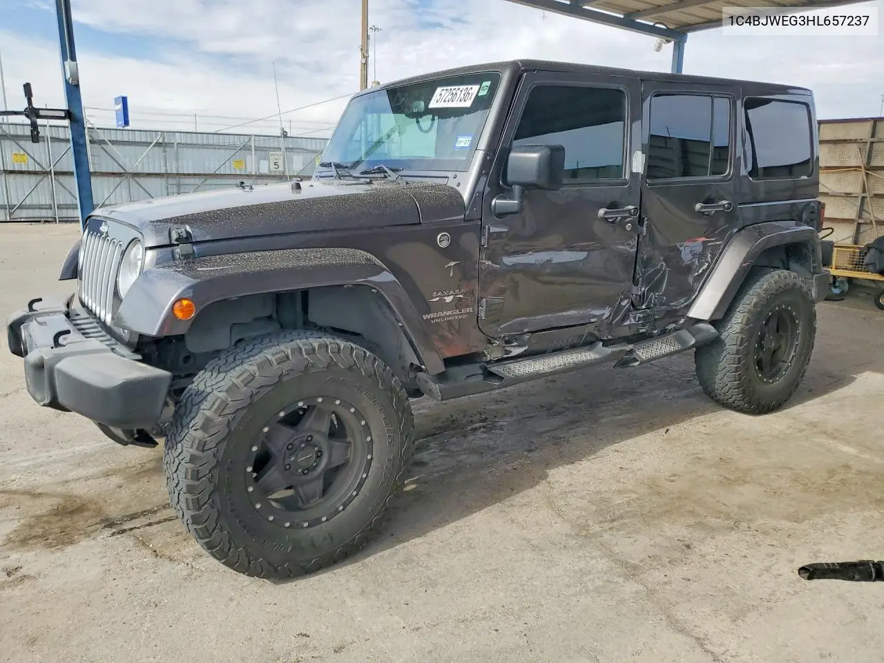 2017 Jeep Wrangler Unlimited Sahara VIN: 1C4BJWEG3HL657237 Lot: 57256136