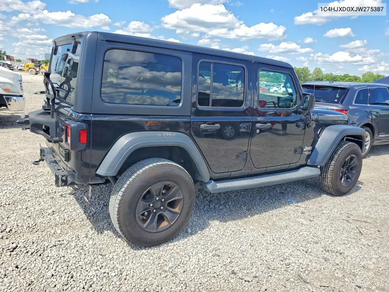 2018 Jeep Wrangler Unlimited Sport VIN: 1C4HJXDGXJW275387 Lot: 56122056
