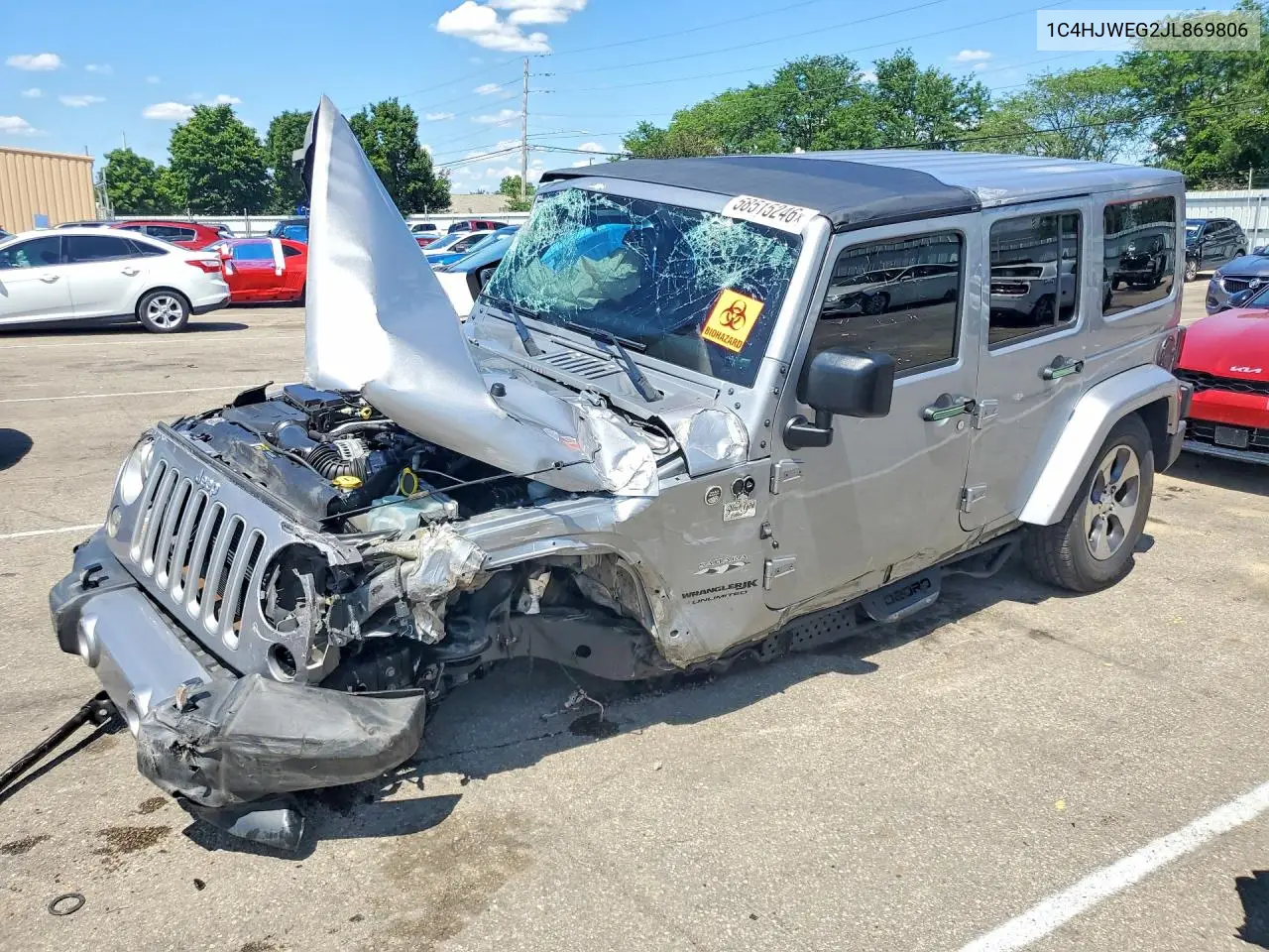 2018 Jeep Wrangler Unlimited Sahara VIN: 1C4HJWEG2JL869806 Lot: 58515246