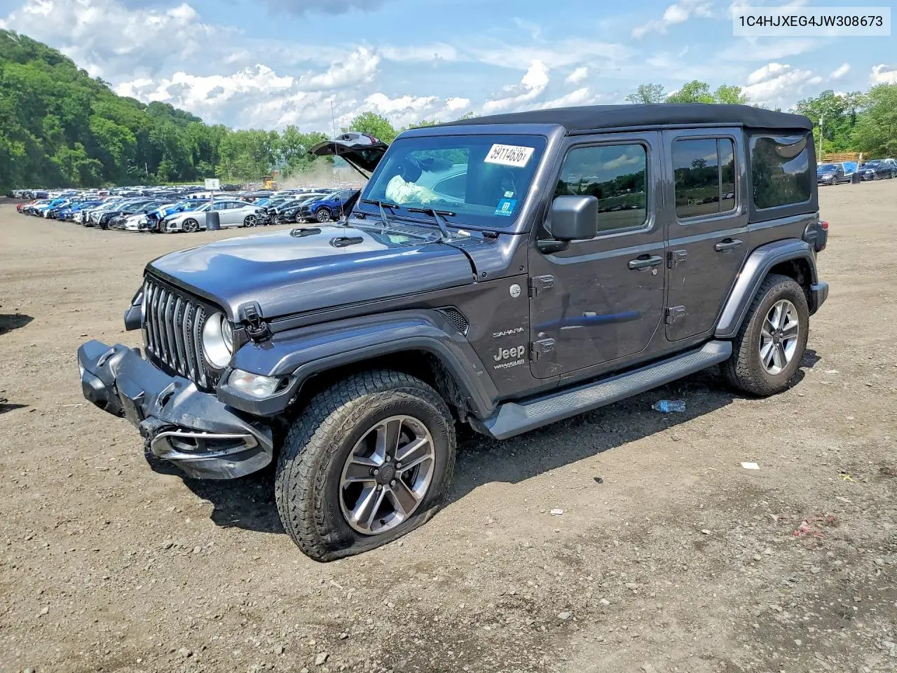 2018 Jeep Wrangler Unlimited Sahara VIN: 1C4HJXEG4JW308673 Lot: 59114636