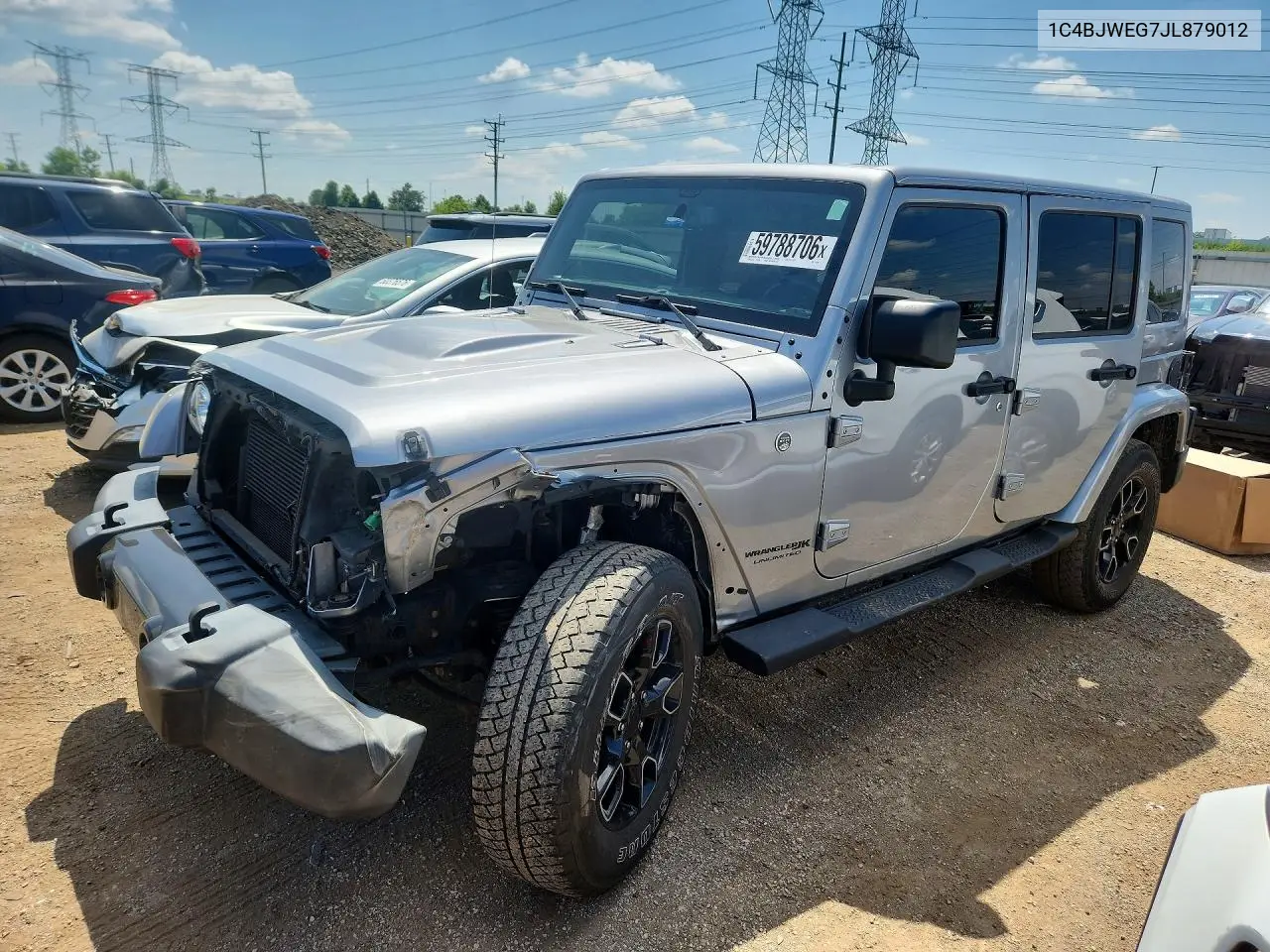 2018 Jeep Wrangler Unlimited Sahara VIN: 1C4BJWEG7JL879012 Lot: 59788706