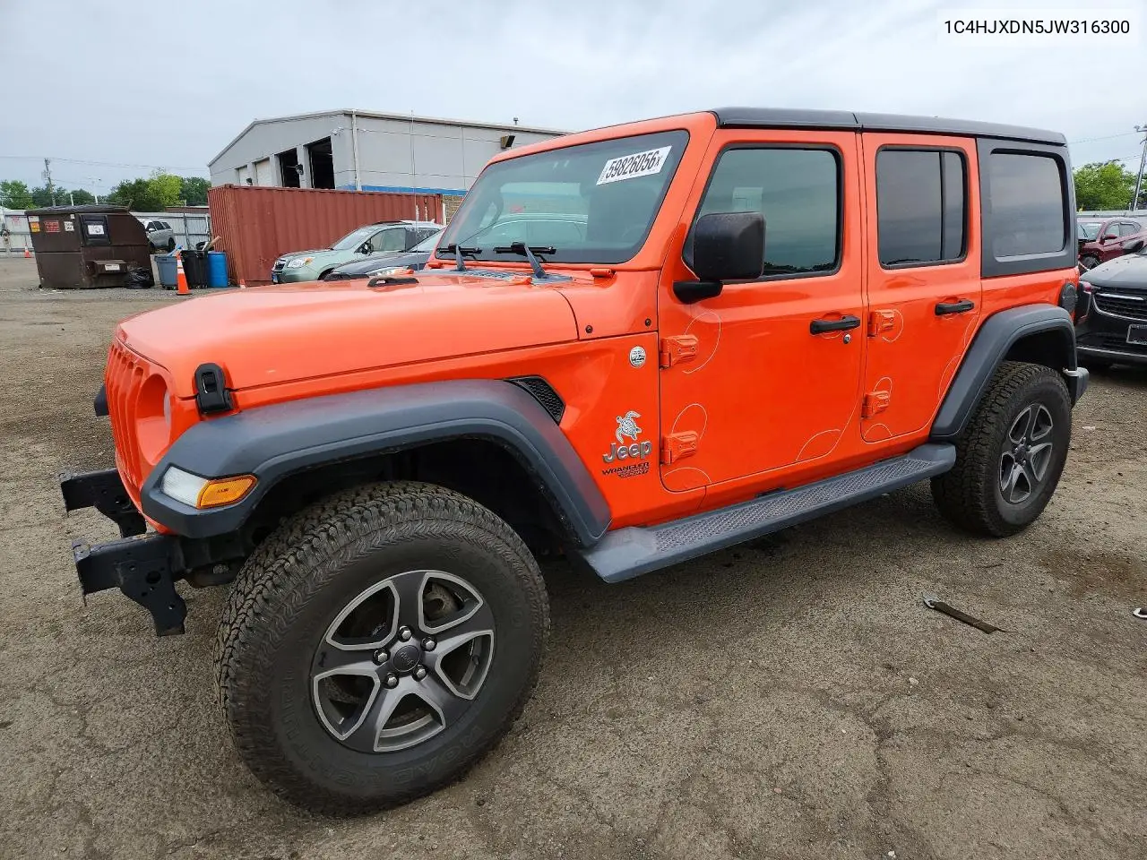 2018 Jeep Wrangler Unlimited Sport VIN: 1C4HJXDN5JW316300 Lot: 59826056