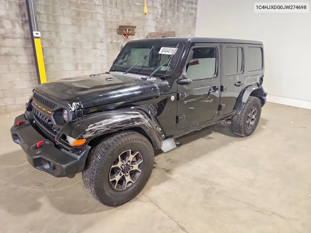 2018 Jeep Wrangler Unlimited Sport VIN: 1C4HJXDG0JW274698 Lot: 60464016