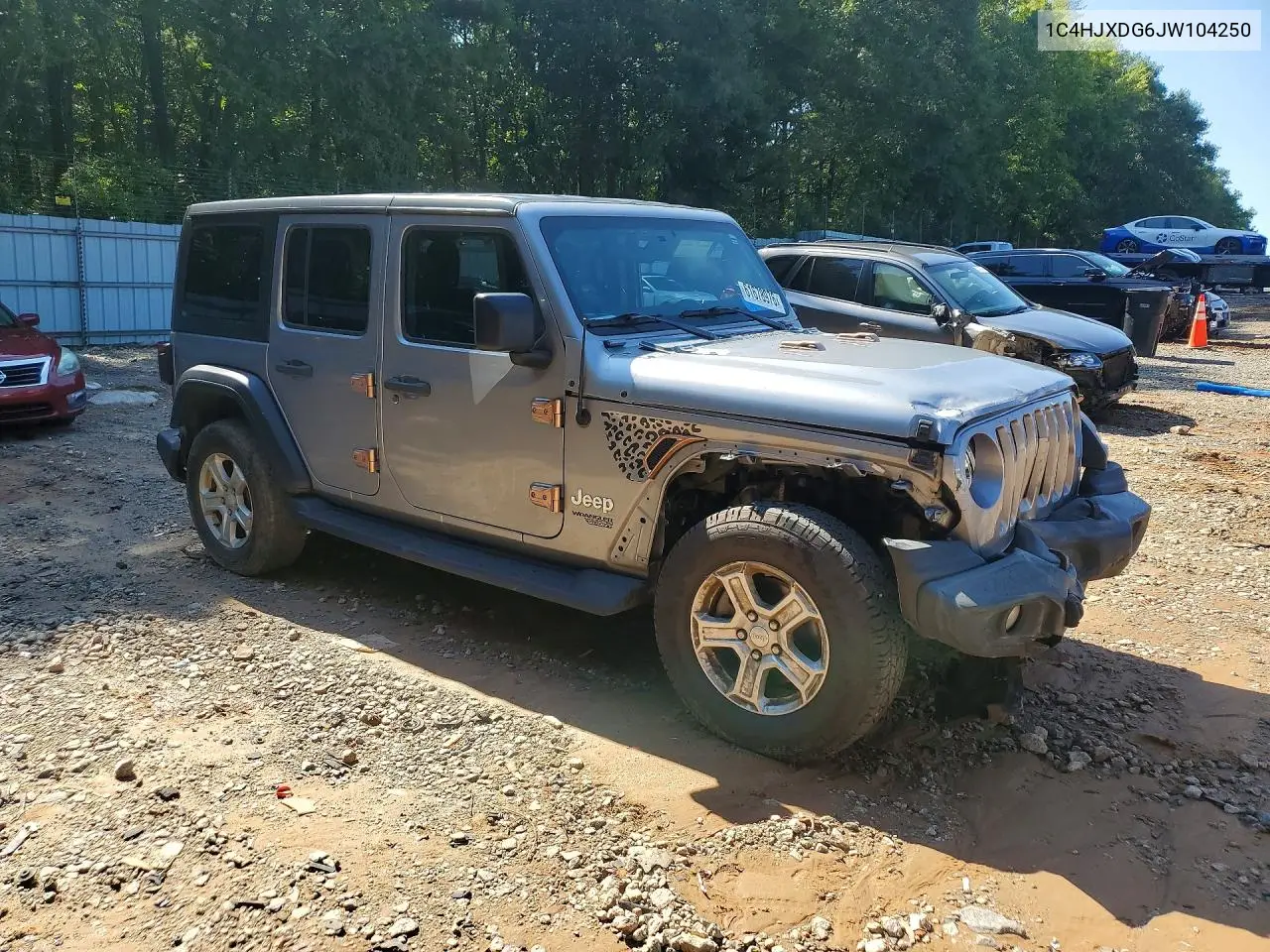 2018 Jeep Wrangler Unlimited Sport VIN: 1C4HJXDG6JW104250 Lot: 61678976