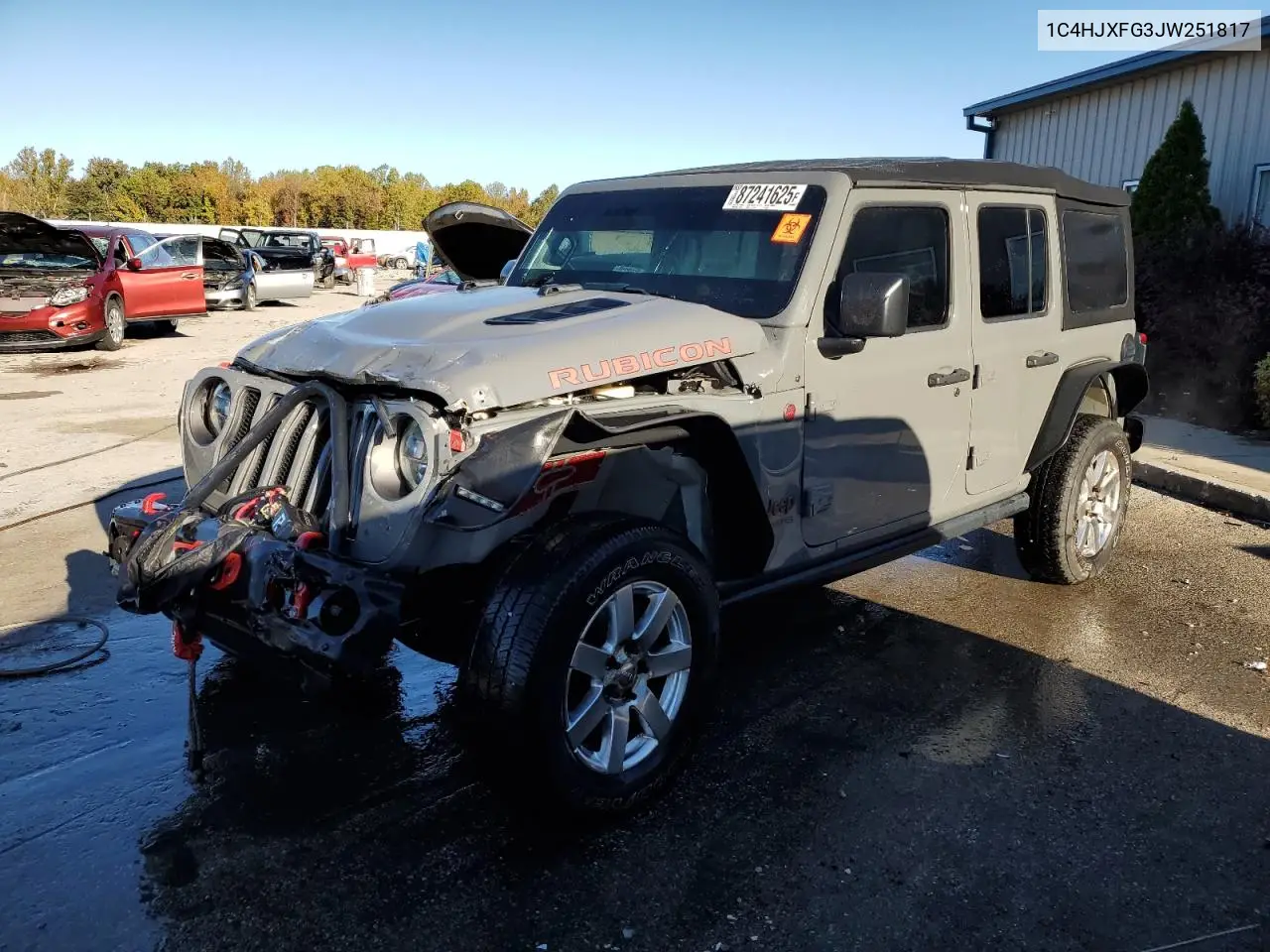 1C4HJXFG3JW251817 2018 Jeep Wrangler Unlimited Rubicon