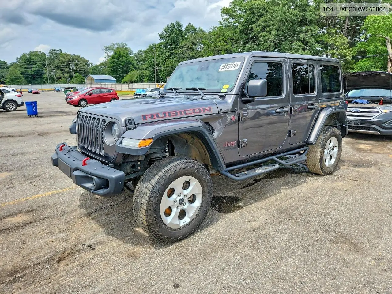 2019 Jeep Wrangler Unlimited Rubicon VIN: 1C4HJXFG3KW663804 Lot: 58330416