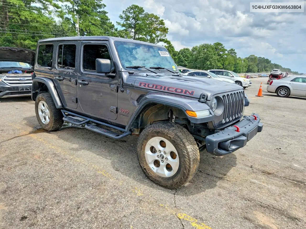 2019 Jeep Wrangler Unlimited Rubicon VIN: 1C4HJXFG3KW663804 Lot: 58330416