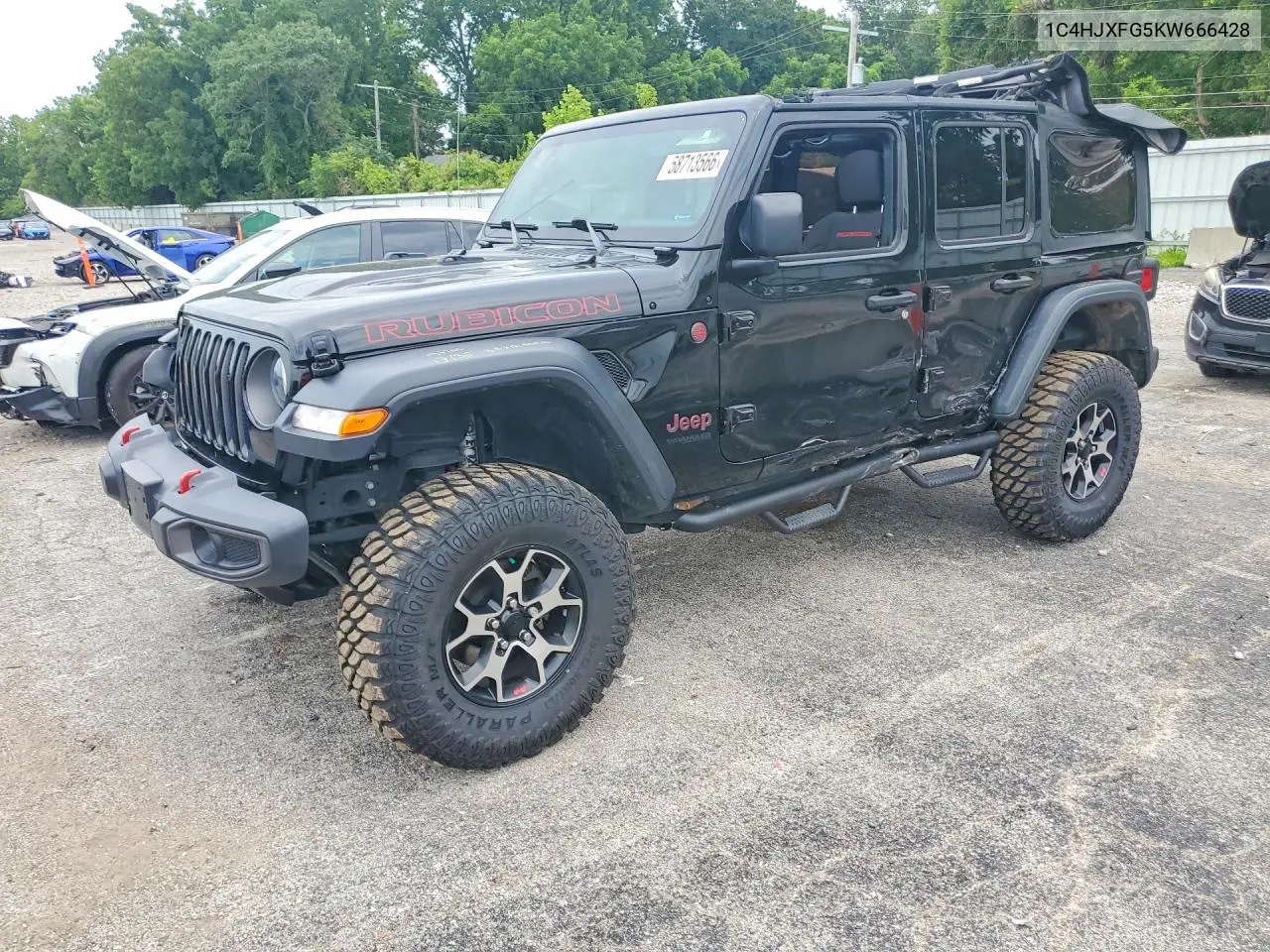 2019 Jeep Wrangler Unlimited Rubicon VIN: 1C4HJXFG5KW666428 Lot: 58713566