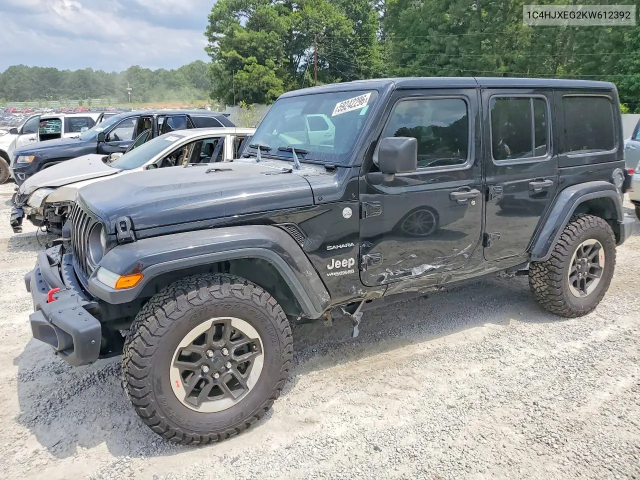 2019 Jeep Wrangler Unlimited Sahara VIN: 1C4HJXEG2KW612392 Lot: 59242296