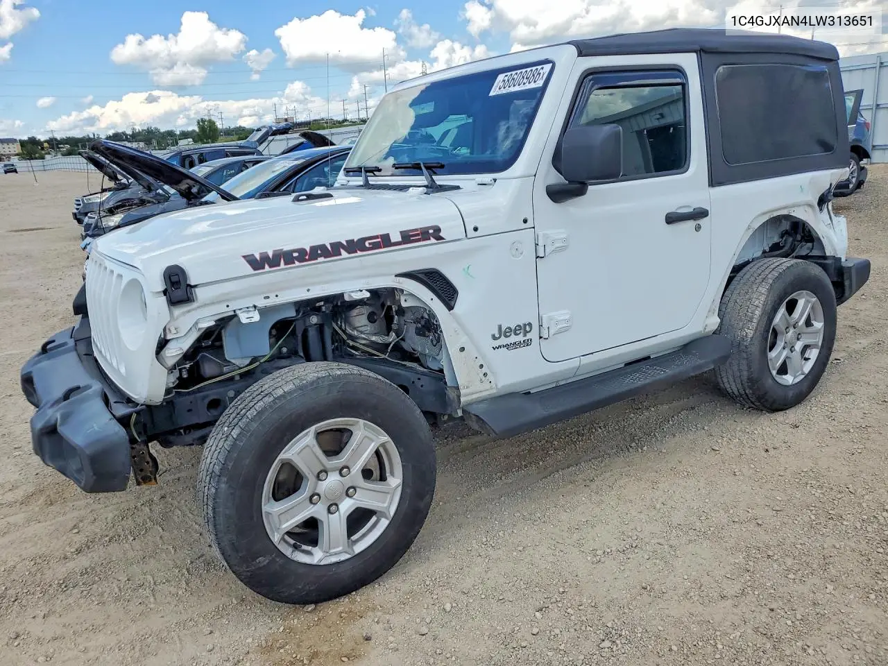 2020 Jeep Wrangler Sport VIN: 1C4GJXAN4LW313651 Lot: 58608986