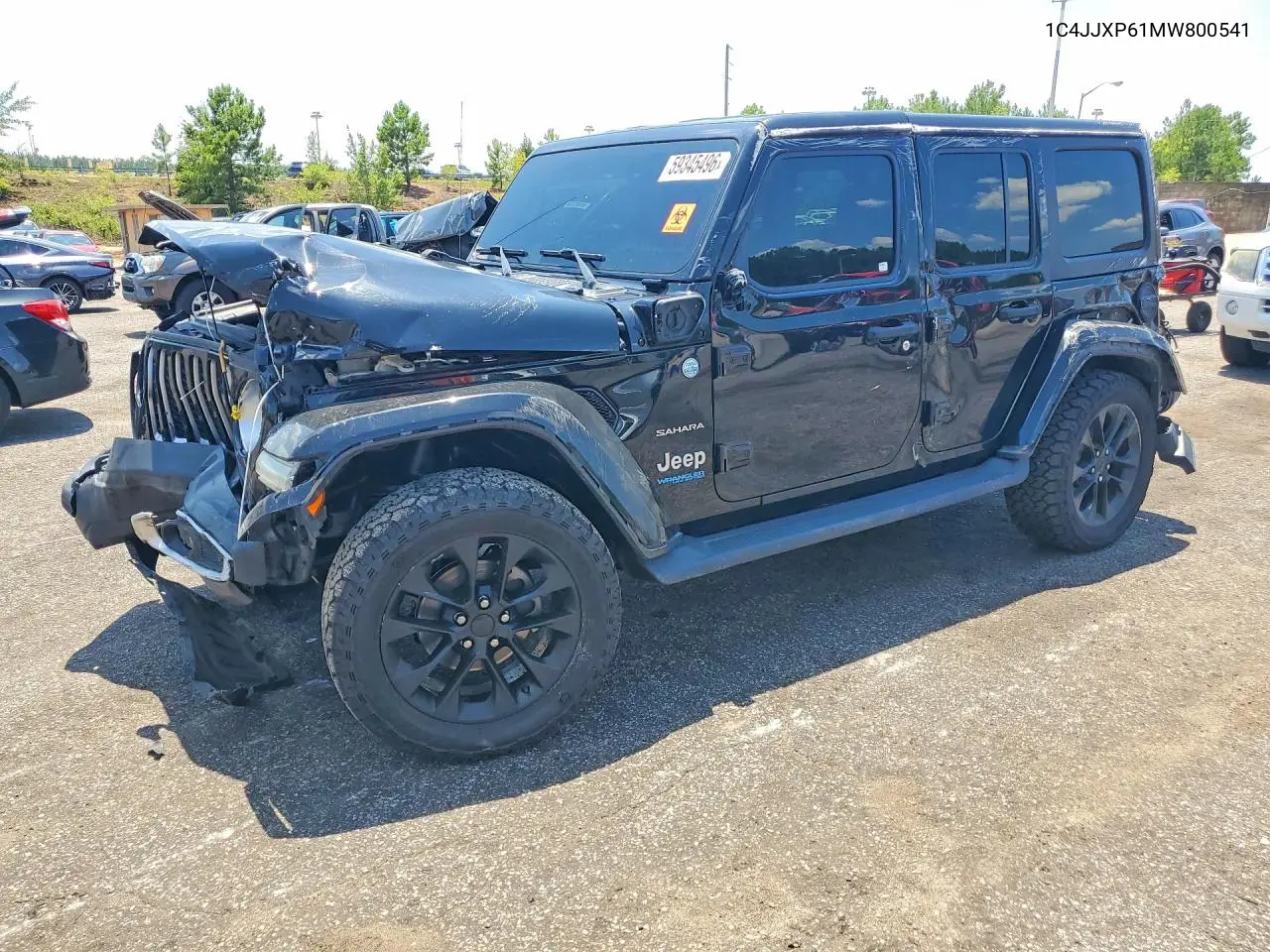 2021 Jeep Wrangler Unlimited Sahara 4Xe VIN: 1C4JJXP61MW800541 Lot: 59345496