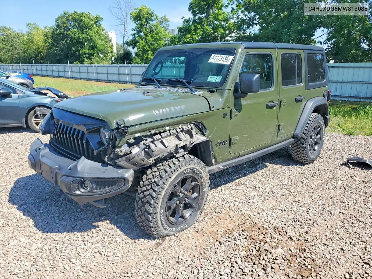 2021 Jeep Wrangler Unlimited Sport VIN: 1C4HJXDG6MW813085 Lot: 61173136