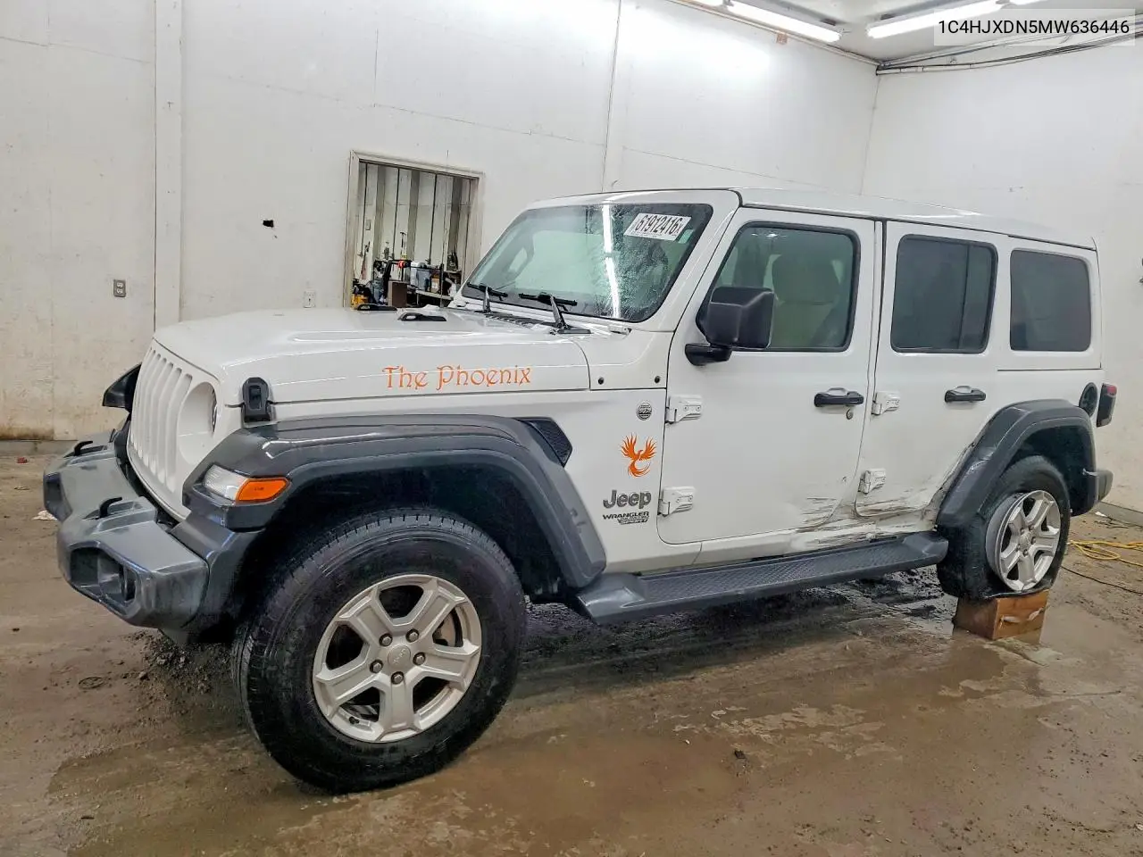 2021 Jeep Wrangler Unlimited Sport VIN: 1C4HJXDN5MW636446 Lot: 61912416
