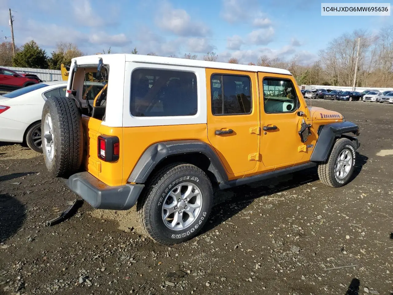 1C4HJXDG6MW695636 2021 Jeep Wrangler Unlimited Sport