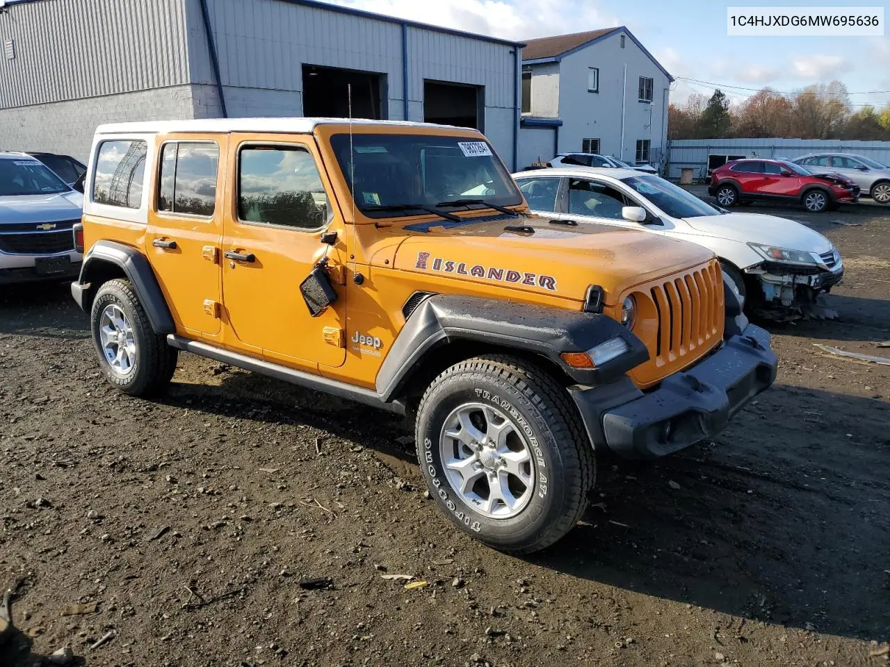 1C4HJXDG6MW695636 2021 Jeep Wrangler Unlimited Sport